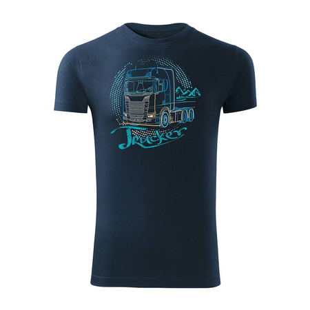 Verkauf - Scania LKW-T-Shirt Geschenk für LKW-Fahrer Männer marineblau SLIM