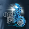 Yamaha Tracer 7 700 Herren marineblau Motorrad Motorrad-T-Shirt