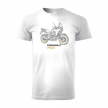 Honda Transalp 750 Herren Weiss Motorrad Motorrad-T-Shirt