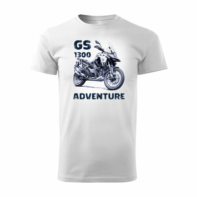 Motorrad-T-Shirt mit Motorrad BMW GS R 1300 ADVENTURE Herren weiss REGULAR