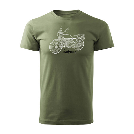 Honda 550 four legend Herren khaki REGULAR Motorrad-T-Shirt