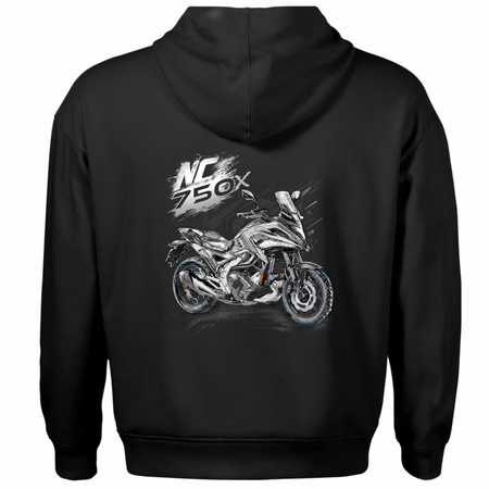 Honda NC 750 X Herren-Motorrad-Sweatshirt mit Kapuze schwarz