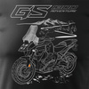 Ausverkauf - Motorrad-T-Shirt mit Motorrad BMW GS R 1300 ADVENTURE Herren schwarz REGULAR