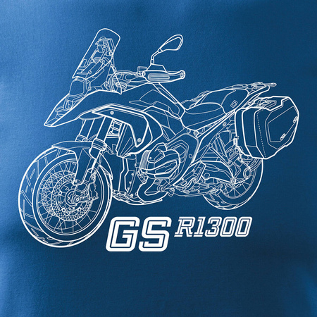 Ausverkauf - Motorrad-T-Shirt mit Motorrad BMW GS R 1300 ADVENTURE Sammler-Motorrad Herren blau REGULAR