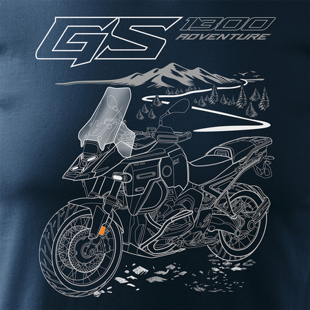 Motorrad-T-Shirt mit Motorrad BMW GS R 1300 ADVENTURE Herren navy blau REGULAR