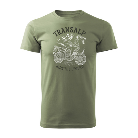 Honda Transalp 750 Herren Khaki Motorrad Motorrad-T-Shirt