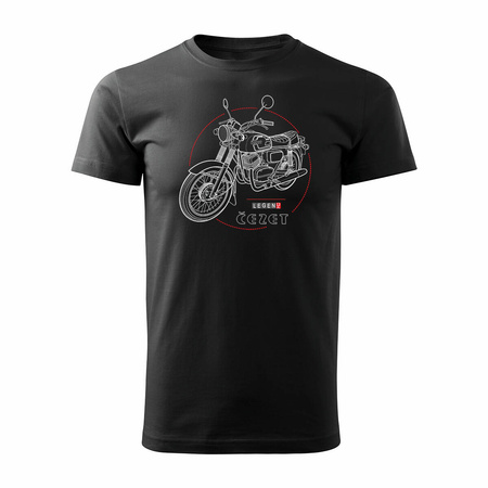 Cezet Cezeta 350 Herren-Motorrad-T-Shirt schwarz REGULAR