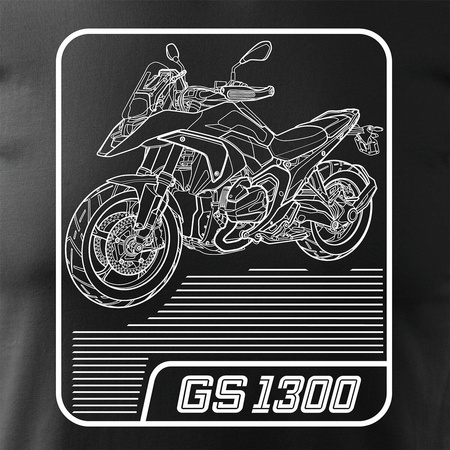 Ausverkauf - Motorrad-T-Shirt mit Motorrad BMW GS R 1300 ADVENTURE Sammlerstück Herren schwarz REGULAR