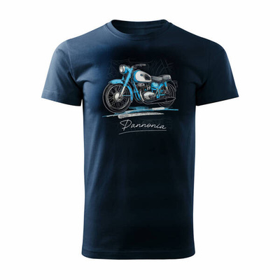 Pannonia Herren marineblau Motorrad-T-Shirt REGULAR