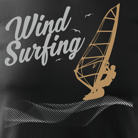 Sale - Herren Windsurfing T-Shirt schwarz REGULAR