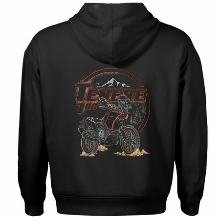 Set aus Kapuzenpullover und T-Shirt mit Yamaha Tenere 700 Motorrad, Herren, schwarz