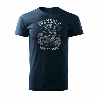 Ausverkauf - Honda Transalp 750 Herren marineblau Motorrad Motorrad-T-Shirt