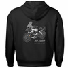 BMW GS 1300 Adventure Herren-Motorrad-Sweatshirt mit Kapuze schwarz