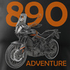 KTM 890 Adventure Herren schwarz REGULAR Motorrad-T-Shirt