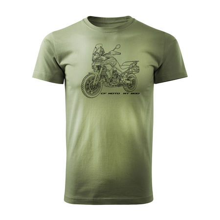 CF MOTO MT800 Herren Khaki Motorrad Motorrad-T-Shirt