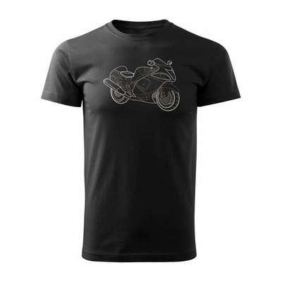 Suzuki Hayabusa Herren-Motorrad-T-Shirt schwarz REGULAR