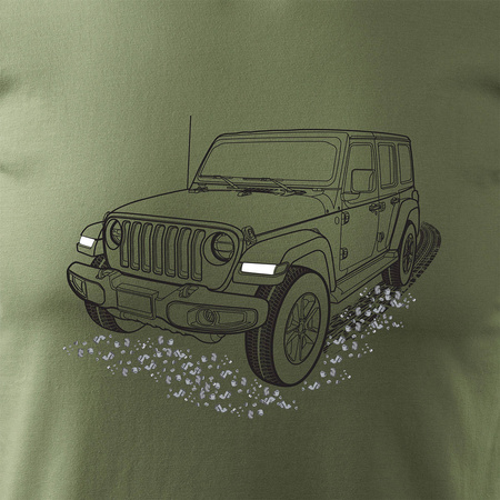 Jeep Wrangler Rubicon T-Shirt mit Jeep Wrangler Auto Herren khaki REGULAR