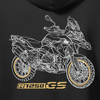 Set aus Kapuzenpullover und T-Shirt mit BMW GS 1250 Adventure Motorrad, Herren, schwarz