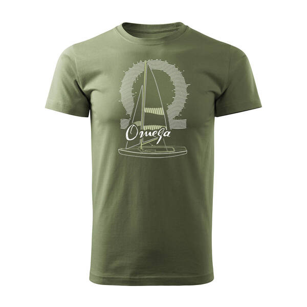 Segel-T-Shirt für Segler mit Segelyacht Yacht Omega Herren khaki REGULAR