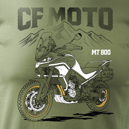 CF MOTO MT800 Herren Khaki Motorrad Motorrad-T-Shirt