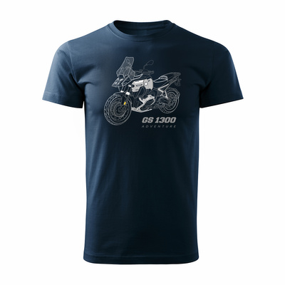 Motorrad-T-Shirt mit Motorrad BMW GS R 1300 ADVENTURE Herren navy blau REGULAR