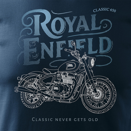 Royal Enfield Classic 650 Legend Herren marineblau Motorrad Motorrad-T-Shirt