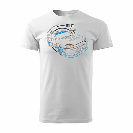 Herren Subaru Impreza WRX Rallye Auto T-Shirt weiß REGULAR