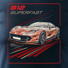 Ferrari 812 Superfast T-shirt Herren marineblau REGULAR
