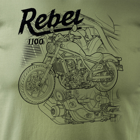 Honda Rebel 1100 Herren Khaki Motorrad Motorrad-T-Shirt