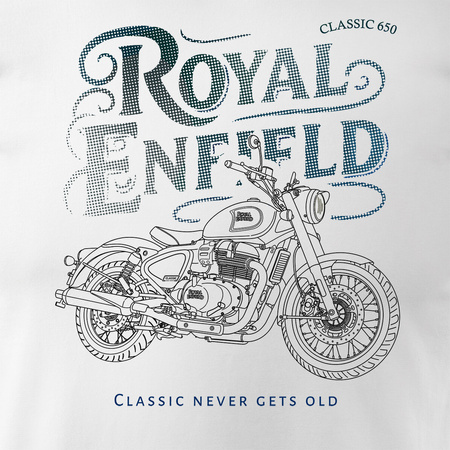 Royal Enfield Classic 650 Legend Herren Weiss Motorrad Motorrad-T-Shirt