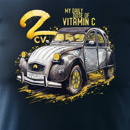 Citroen 2CV 2 CV Charleston Auto T-Shirt für amerikanische Autoliebhaber Herren Sammlerstück marineblau REGULAR