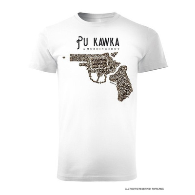 PuKawka Herren Coffee Gun T-shirt weiß REGULAR