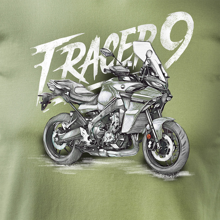 Yamaha Tracer 9 900 Herren Khaki Motorrad Motorrad-T-Shirt