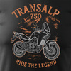 Honda Transalp 750 Herren Szwarz Motorrad Motorrad-T-Shirt