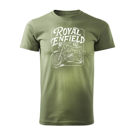 Royal Enfield Classic 350 Legend Herren Khaki Motorrad Motorrad-T-Shirt