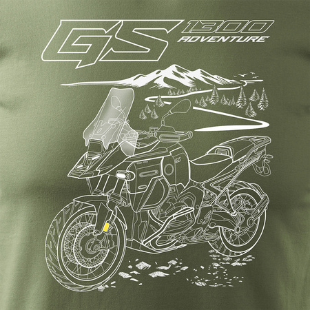 Ausverkauf - Motorrad-T-Shirt mit Motorrad BMW GS R 1300 ADVENTURE Herren khaki REGULAR