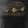 T-Shirt mit Auto Skoda Favorit PRL Legende Herren Schwarz REGULAR