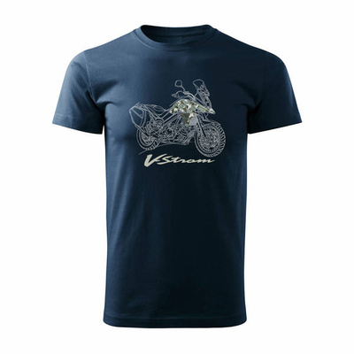 Suzuki V-Strom Vstrom DL 650 XT Herren marineblau Motorrad-T-Shirt REGULAR