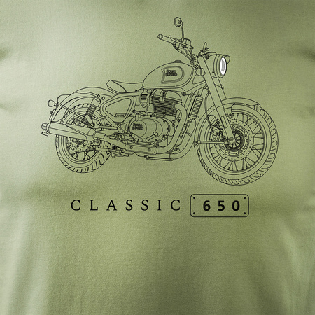 Royal Enfield Classic 650 Legend Herren Khaki Motorrad Motorrad-T-Shirt