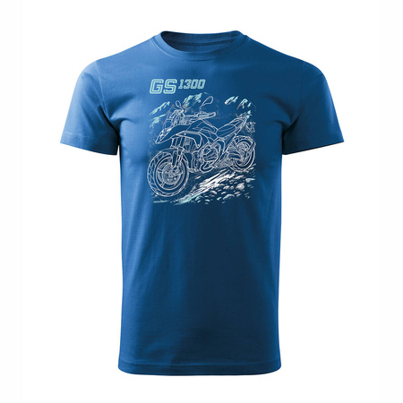 Ausverkauf - Motorrad-T-Shirt mit Motorrad BMW GS R 1300 ADVENTURE Sammler-Motorrad Herren blau REGULAR