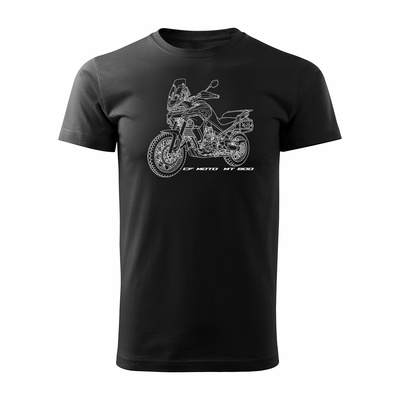 CF MOTO MT800 Herren Schwarz Motorrad Motorrad-T-Shirt