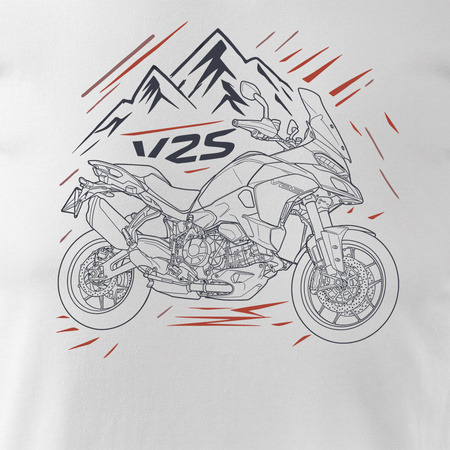 Ducati Multistrada V2S Herren Weiss REGULAR Motorrad-T-Shirt