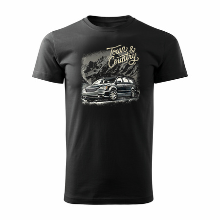 Chrysler Town and Country, Herren Schwarz Auto-T-Shirt REGULAR