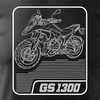 Ausverkauf - Motorrad-T-Shirt mit Motorrad BMW GS R 1300 ADVENTURE Sammlerstück Herren schwarz REGULAR
