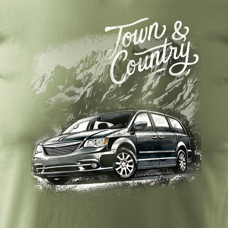 Chrysler Town and Country, Herren Khaki Auto-T-Shirt REGULAR