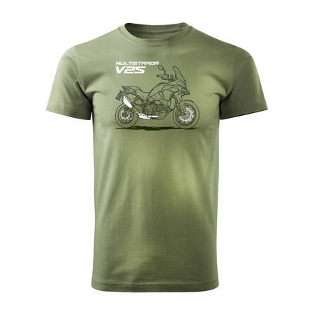 Ducati Multistrada V2S Herren Khaki REGULAR Motorrad-T-Shirt