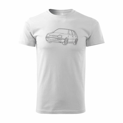 VW Golf 3 T-Shirt mit Golf Auto Herren weiß REGULAR