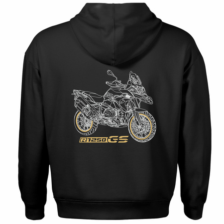 BMW GS 1250 Adventure Herren-Motorrad-Sweatshirt mit Kapuze schwarz