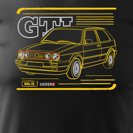 VW Golf 2 II Herren Auto-T-Shirt schwarz REGULAR