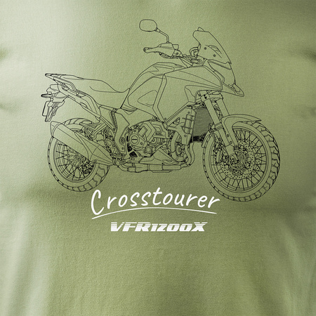 Honda VFR1200X VFR 1200 X Crosstourer Stroke Herren Khaki Motorrad-T-Shirt REGULAR